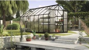 Skleník Vitavia Uranus 11500 polykarbonát 4 mm 257 x 445 cm černý vč. základového rámu