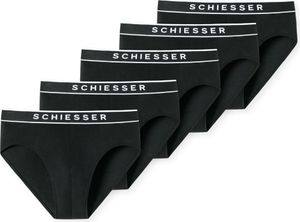 SCHIESSER Herren Slips, 5er Pack - Serie "95/5", Rio-Slips, Logobund Schwarz XL