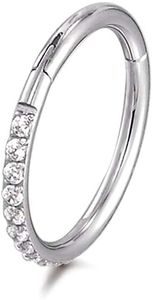 Karisma Titan G23 Hinged Segmentring Charnier/Conch Clicker Ring Piercing Ohrring Zirkonia Stärke 1,2mm - 10mm