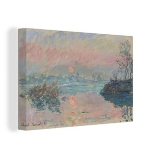 OneMillionCanvasses® Malba na plátně Nástěnná malba na plátně - Západ slunce na řece Lavacourt - Obraz Clauda Moneta - 120x80cm