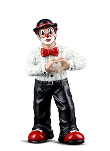 Gildeclowns Figur Von Herzen - schwarz-rot-weiß - H. 14cm