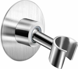 Edelstahl-Duschkopfhalter, 350 ° verstellbarer selbstklebender Badezimmer-Duschkopfhalter, Metall-Duschkopfhalter, werkzeuglose Wandhalterung, Halter aus gebürstetem Sus 304-Stahl, Silber