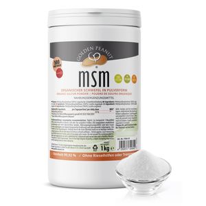 GOLDEN PEANUT MSM Methylsulfonylmethan Pulver 1 kg - Reinheitsgrad 99,92%, Nahrungsergänzung, ohne Rieselhilfen