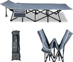 YUENFONG Campingbett Feldbett Klappbar Klappbett mit Tragetasche & Seitentasche, Campingliege belastbarkeit bis 250kg, für Reisen, Camping, Innen&Außen