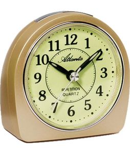 Atlanta 1586/9 Wecker Quarz analog beige leise ohne Ticken mit Licht Snooze