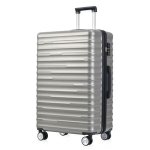 Flieks Hard Case Cestovní kufr na kolečkách s univerzálním kolečkem, kufr na ruční zavazadla s TSA zámkem, L, 44,5x28x67cm, šedý