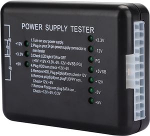 Tester napájecího zdroje černý ABS podpora ATX s LED kontrolkou Počítačové díly