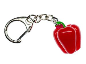 Paprika Schlüsselanhänger Gemüse Miniblings Schlüsselring Kochen Essen Rot