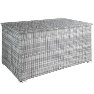 tectake Box na polštáře s hliníkovým rámem Oslo, 145x82,5x79,5cm - světle šedý