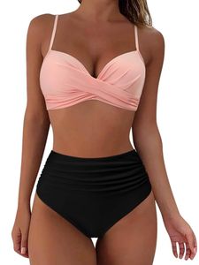 Damen Bikini-Sets Zweiteiliger Badeanzug Strandkleidung Bikini Set Push-Up Bademode ,Größe M