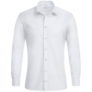 Greiff Corporate Wear BASIC Herren Business-Hemd Langarm New-Kentkragen Slim Fit Baumwollmix ® pflegeleicht Weiß 41/42