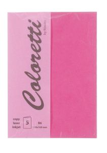 Rössler Papier 220719554 Coloretti Doppelkarte - B6 hoch, 5 Stück, pink