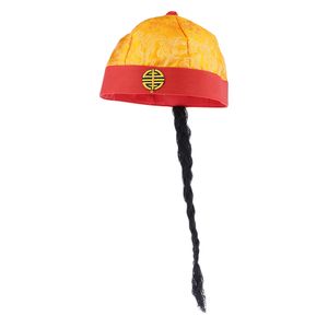 Chinesischer Orientalischer Königlicher Hut mit Prinzessin Hut Kind Farbe Gelb + Rot