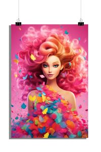 Barbie Poster - Schmetterlings Poster - Kinderzimmer Poster - Buntes Poster - 61x91cm - Perfekt zum Einrahmen