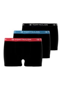 TOM TAILOR Herren Boxershorts, 3er Pack - Hip Pants, Buffer G4, Boxer Brief, Uni Schwarz/Rot/Blau L