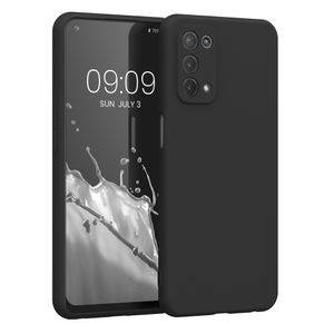 kwmobile Handyhülle kompatibel mit Oppo A74 (5G) / A54 (5G) Hülle - Handy Case aus weichem Silikon in Schwarz matt