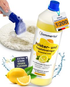 Sommertal Polster- und Teppichreiniger, 1L Profi Konzentrat, für über 40 Waschvorgänge, geeignet für Sofa, Polster, Auto Sitze, Teppich