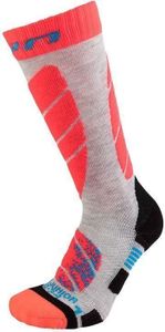 UYN Juniors Light Grey/Coral Fluo 24-26 Ski Socken