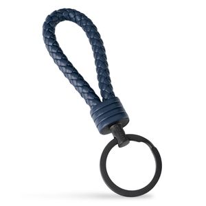 SERASAR | Pánska Kožená Kľúčenka [Strong] z Stainless Steel | Farba: Modrá | Dĺžka: 16cm