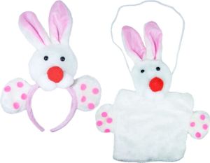 Hasen Kostüm Set - Haarreif und Handtasche