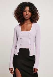 Urban Classics - Damen Short Rib Knit Cardigan LILAC L
