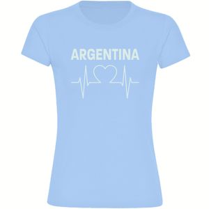 Damen T-Shirt - Argentina - Herzschlag, Farbe:hellblau, Größe:M