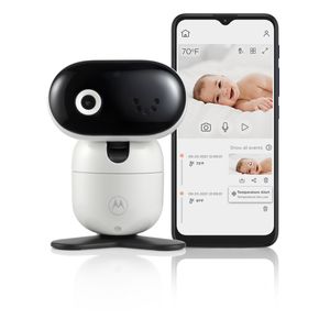 Motorola Nursery PIP1010 Con Babyphone - mit Kamera - Motorola Nursery App - eigen, Schwenken und Zoomen - Nachtsicht, Zwei-Wege-Kommunikation, Schlaflieder und mehr - Weiß
