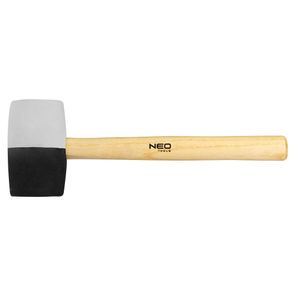 Gumová palička Neo Tools pre obkladačov, čierna tvrdá guma a mäkká guma bez škvŕn, s ľahkou drevenou rukoväťou | 63 mm/680 g