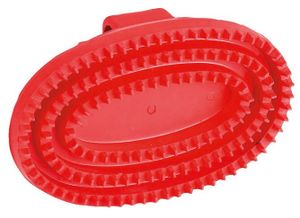 Kerbl Gummistriegel oval rot , Farbe:rot