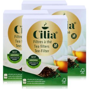CILIA® Teefilter 100Stk. Grösse M mit/ohne Halter verwendbar ( 4er Pack )