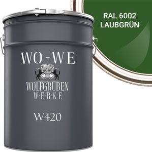 Holzfarbe Holzlack Holzanstrich Holzbeschichtung W420 - Laubgrün RAL 6002 - 10L