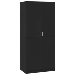 vidaXL Kleiderschrank Schwarz 80x52x180 cm Holzwerkstoff