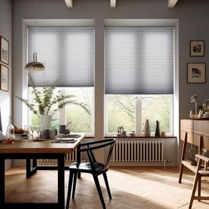 Plissee Klemmfix - Grau 80cm x 130 cm - Sichtschutz Sonnenschutz - ohne Bohren für Fenster & Tür