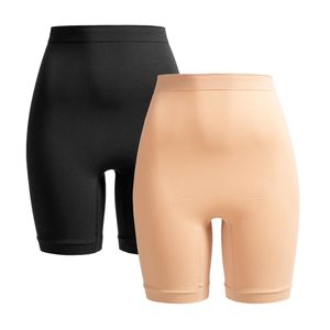 Shaping-Unterwäsche - Shaping Shorts Damen - Bauchweg-Hose - Shapewear - Shapingpants - Doppelpack (XL-XXL, Schwarz Beige) 5620