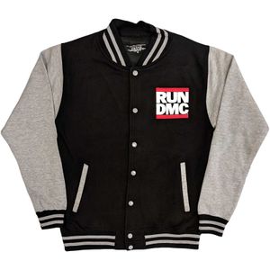 Run DMC - "It's Like That" Varsity-Jacket (US-College-Style) pre mužov/dámy Uni RO5105 (XL) (Black/Grey)