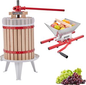 AREBOS Obstpresse 18L & Obstmühle 7L| Manuelle Saftpresse I Beerenpresse inkl. Presstuch, Druckplatte und Metallspindel I Für jegliche Arten von Saft AREBOS Obstpresse 18L & Obstmühle 7L| Manuelle Saftpresse I Beerenpresse inkl. Presstuch, Druckplatte und Metallspindel I Für jegliche Arten von Saft