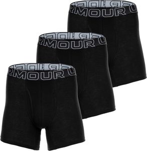 Pánské boxerky UNDER ARMOUR, 3 balení - Performance Bavlna Boxer Briefs, elastické, směs bavlny, jednobarevné, černé 2XL