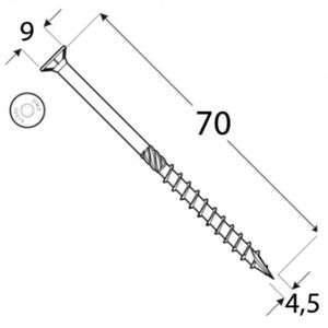 200x Holzschrauben Spanplattenschrauben 4,5x70mm Schrauben Torx T20 gelb verzink