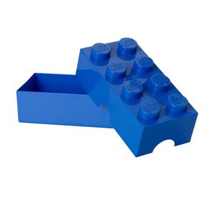 LEGO Vesperbox Lunchbox Box 8er, 20x10x8 cm, stapelbar, Farbe:blau