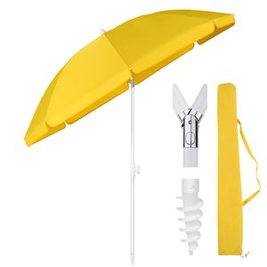 Sekey Sonnenschirm Rund Ø160cm Gartenschirm UV Schutz 50+ Strandschirm mit erdspieß & Schutzhülle, Neigungswinkel und Höhe Verstellbar