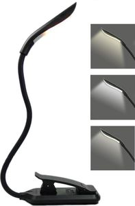 INF Lampa na čítanie, LED lampa na knihy s 3 režimami svietenia, nabíjateľná čierna