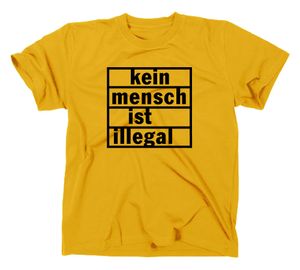 Styletex23 T-Shirt Kein Mensch ist illegal, gelb, L
