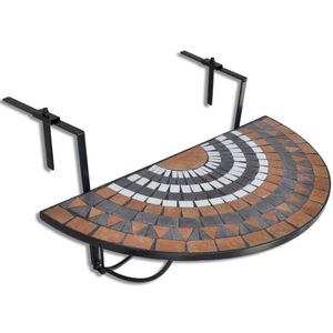 vidaXL Balkonhängetisch Mosaik Terracotta und Weiß