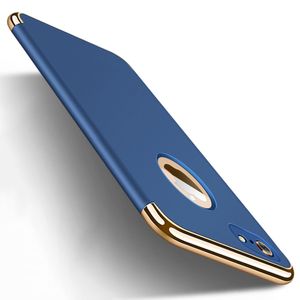 iPhone SE 2020 Hülle, 3-in-1 Hart Schalen Beschichtet Matte Oberfläche Überzug Rahmen Schutzhülle für iPhone SE 2020 Blau