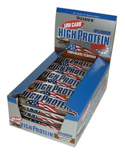 Weider 40% High Protein Low Carb Bar - 24 Riegel a 50g Chocolate