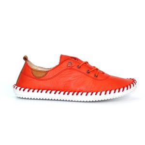 Lunar - Damen Leinenschuhe "St Ives", Leder GS285 (36 EU) (Orange/Weiß)