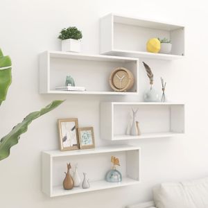 vidaXL Cube Shelves 4 ks. Bílé 60x15x23 cm odvozené dřevo výrobek