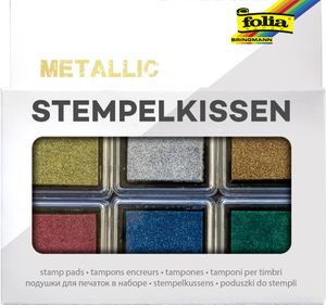 folia Stempelkissen Set "Metallic" 6-farbig sortiert