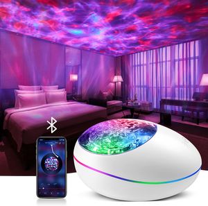 LED Ozeanwelle Projektor Nachtlicht 7 Lichtmodi Bluetooth Musik Lautsprecher mit Fernbedienung
