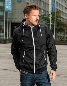 Build Your Brand Herren Windrunner Jacket Windbreaker BY016 burgundy/black XL
